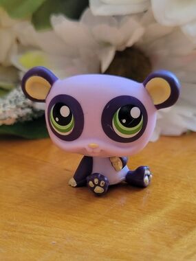 Littlest Pet Shop LPS #1305 Panda Bear Purple Green Eyes 2007